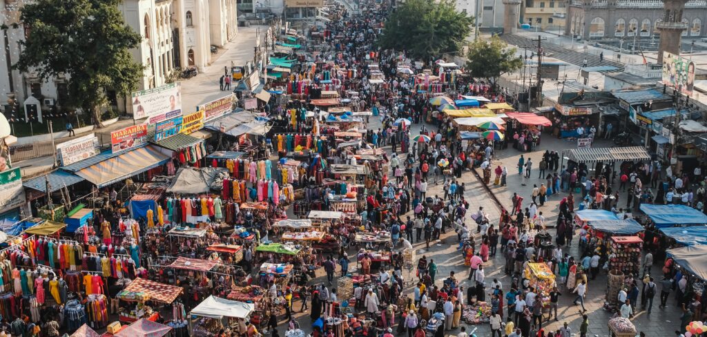 Crowd at a market